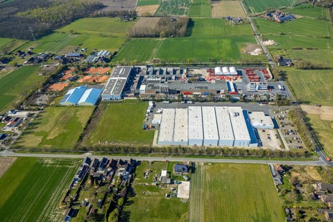Aerial view, industrial estate Capeller Straße with RCS Rohstoffverwertung and Stroetmann
