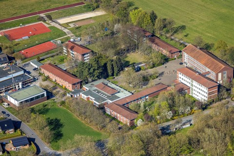 Aerial photo, Gymnasium St. Christophorus, Werne, Ruhr area, North Rhine-Westphalia, Germany,