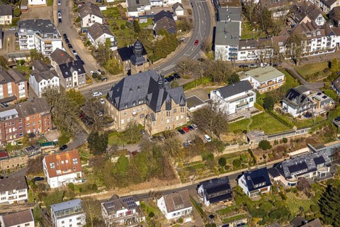 Aerial view, city administration Wetter (Ruhr) authority, Wetter, Ruhr area, North