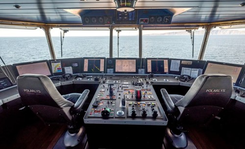 MS Polarlys, command bridge, Honningsvåg, Finnmark, Norway, Scandinavia, Europe, adventure travel,