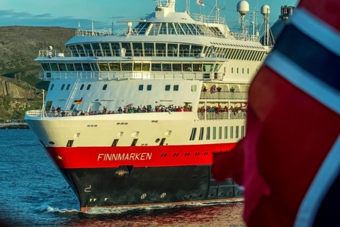 Ship MS Finnmarken, Berlevåg, Finnmark, Norway, Scandinavia, Europe, adventure trip, welcoming the