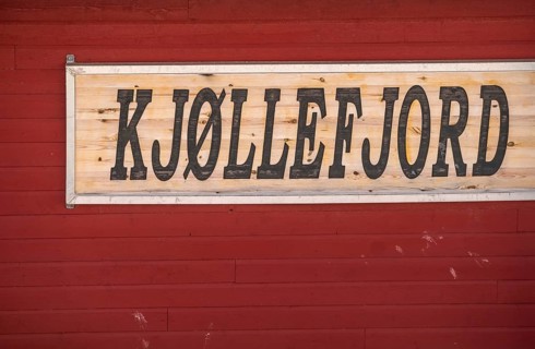 Place name sign, Kjøllefjord, Finnmark, Norway, Scandinavia, Europe, adventure travel, fjord,