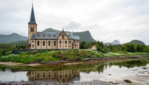 Vågan kirke, Vågan church, Kabelvåg, Nordland, Norway, Scandinavia, Europe, adventure travel, place