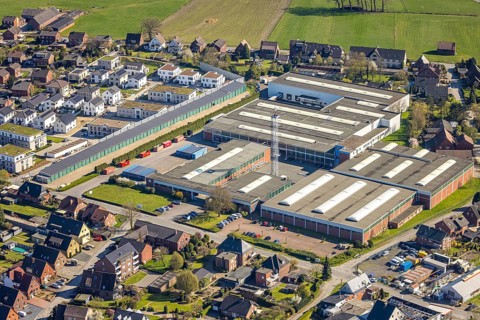Aerial view, Baaken industrial estate with Spangenberg GmbH and satis&fy AG Werne event technology,