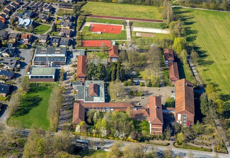 Aerial photo, Gymnasium St. Christophorus, Werne, Ruhr area, North Rhine-Westphalia, Germany,
