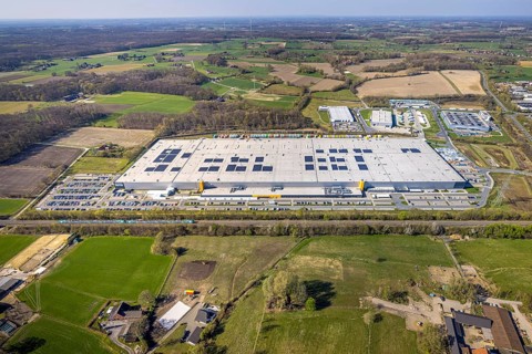 Aerial photo, Amazon logistics, Amazon DE DTM1, Lenklar, Werne, Ruhr area, North Rhine-Westphalia,