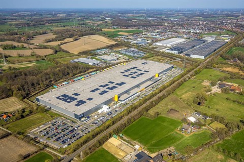 Aerial photo, Amazon logistics, Amazon DE DTM1, Lenklar, Werne, Ruhr area, North Rhine-Westphalia,