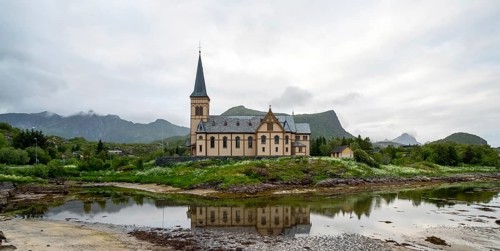 Vågan kirke, Vågan church, Kabelvåg, Nordland, Norway, Scandinavia, Europe, adventure travel, place