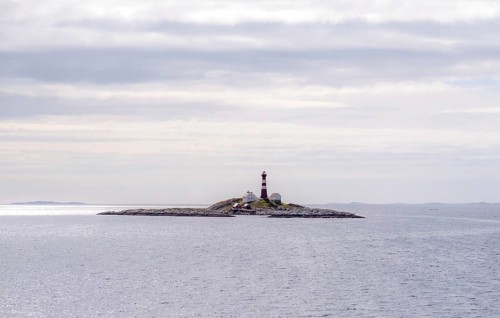 Landegode Fyr lighthouse, EgglesÃ¸ya skerry, Landegode, Nordland, Norway, Scandinavia, Europe,