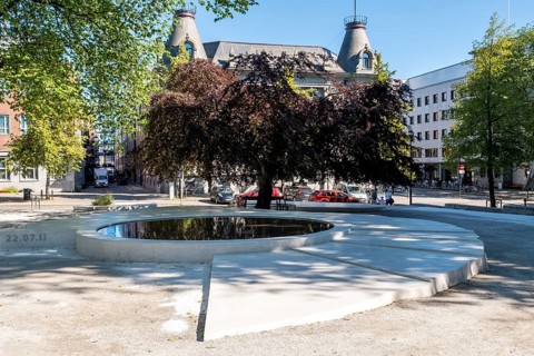City centre fountain, Trondheim, Trøndelag, Norway, Scandinavia, Europe, adventure travel,