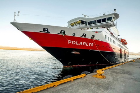Ship MS Polarlys, harbour Molde, Møre og Romsdal, Norway, Scandinavia, Europe, adventure trip,