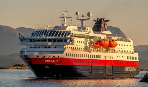 Ship MS Polarlys, harbour Molde, Møre og Romsdal, Norway, Scandinavia, Europe, adventure trip,