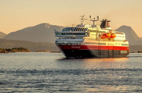 Ship MS Polarlys, harbour Molde, Møre og Romsdal, Norway, Scandinavia, Europe, adventure trip,