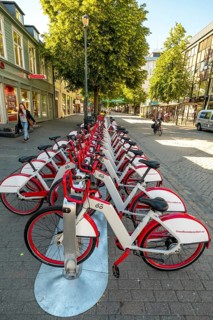 Bike station, bike stand, rental bikes, rental bike, Trondheim Bysykkel, Trondheim, Trøndelag,