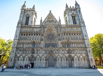 Nidaros Cathedral, cathedral, west façade, Trondheim, Trøndelag, Norway, Scandinavia, Europe,