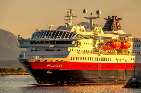 Ship MS Polarlys, harbour Molde, Møre og Romsdal, Norway, Scandinavia, Europe, adventure trip,