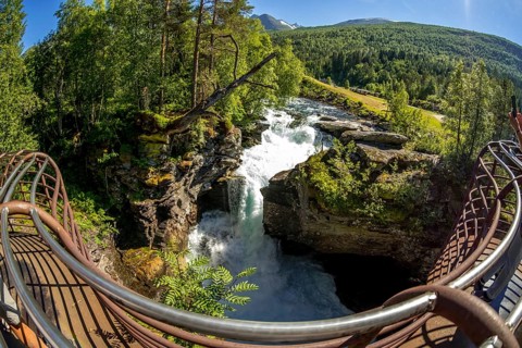 Gudbrandsjuvet canyon, Valldøla river, viewing platform, Valldal, Tafjord, Møre og Romsdal, Norway,