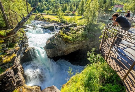 Gudbrandsjuvet canyon, Valldøla river, viewing platform, Valldal, Tafjord, Møre og Romsdal, Norway,
