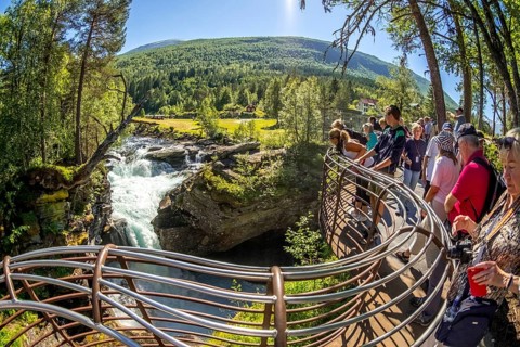 Gudbrandsjuvet canyon, Valldøla river, viewing platform, Valldal, Tafjord, Møre og Romsdal, Norway,