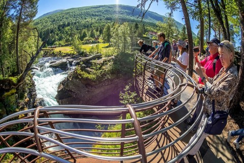 Gudbrandsjuvet canyon, Valldøla river, viewing platform, Valldal, Tafjord, Møre og Romsdal, Norway,