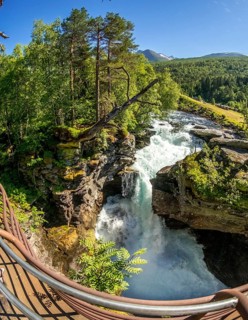 Gudbrandsjuvet canyon, Valldøla river, viewing platform, Valldal, Tafjord, Møre og Romsdal, Norway,