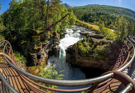 Gudbrandsjuvet canyon, Valldøla river, viewing platform, Valldal, Tafjord, Møre og Romsdal, Norway,