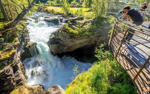 Gudbrandsjuvet canyon, Valldøla river, viewing platform, Valldal, Tafjord, Møre og Romsdal, Norway,