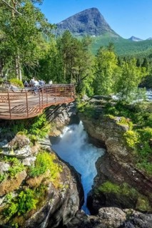 Gudbrandsjuvet canyon, Valldøla river, viewing platform, Valldal, Tafjord, Møre og Romsdal, Norway,