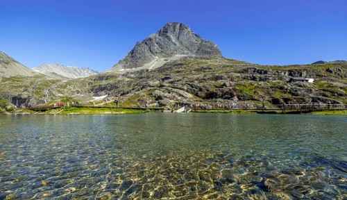 Trollstigen, viewpoint, waterfall, Innfjorden, Møre og Romsdal, Norway, Scandinavia, Europe,