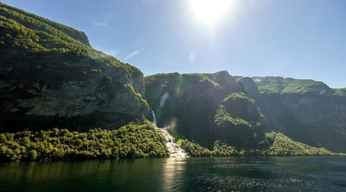 Seven Sisters Waterfall, Geirangerfjord, Geiranger, Møre og Romsdal, Norway, Scandinavia, Europe,