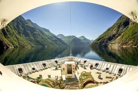 Panoramic view, bow, Eidsdal, Storfjord, Møre og Romsdal, Norway, Scandinavia, Europe, adventure