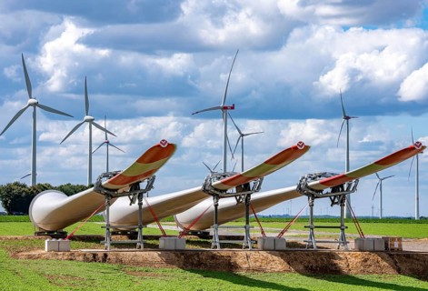 Construction site for the expansion of the Lövenich wind farm, in the Rhenish lignite mining area,