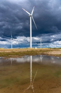 Wind farm, wind turbines, south of the village of Holzweiler, in the Rhenish lignite mining area