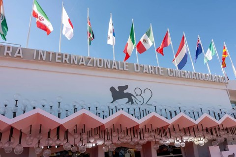 Venice, Italy - 1 September 2025: Palazzo del Cinema during the red carpet of - The Testament of