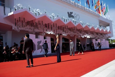 Venice, Italy - 1 September 2025: Guests during the red carpet of - The Testament of Ann Lee -