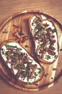 Sandwiches with cream cheese and pickled honeydew, healthy breakfast, homemade