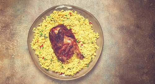 Kabsa, rice with chicken, Saudi Arabian dish, national dish, homemade, no people