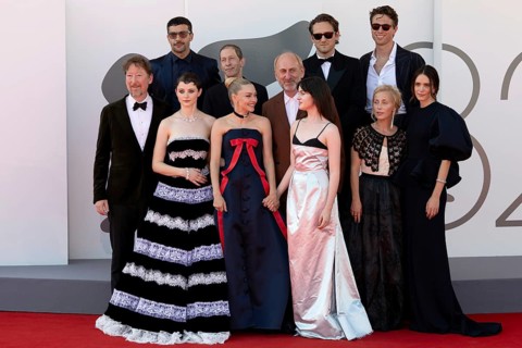 Venice, Italy - 1 September 2025: Cast, including Scott Handy, Thomasin McKenzie, Tim Blake Nelson,