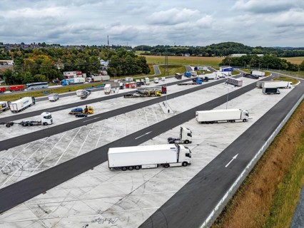 New large service area for trucks on the A1 motorway, largest parking area for trucks in North