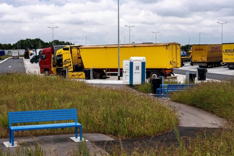 New large service area for trucks on the A1 motorway, largest parking area for trucks in North