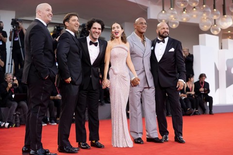 Venice, Italy - 1 September 2025: Andrea Romeo, Mark Kerr, Dwayne Johnson, Emily Blunt, Benny