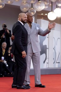 Venice, Italy - 1 September 2025: Mark Kerr, Dwayne Johnson during the red carpet of - The Smashing