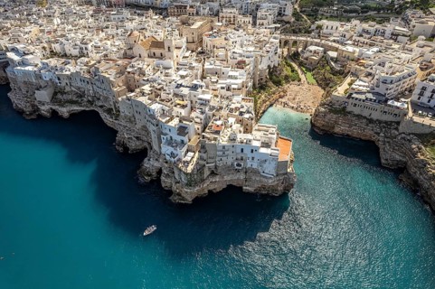 Polignano a Mare seen from above, Apulia, Italy