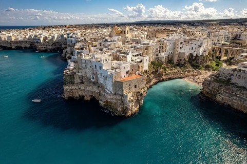 Polignano a Mare seen from above, Apulia, Italy