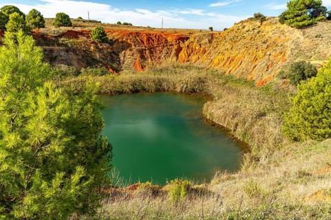 Cava di Bauxite, lake of a former bauxite mine near Otranto, Apulia, Italy