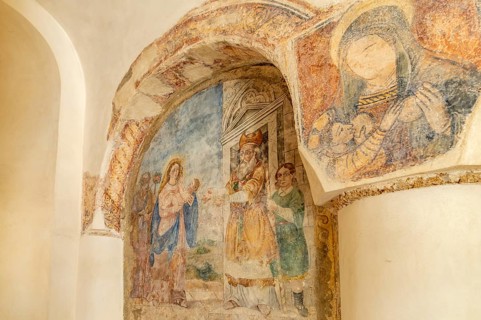 Byzantine frescoes in the church of Chiesa San Pietro, Otranto, Apulia, Italy