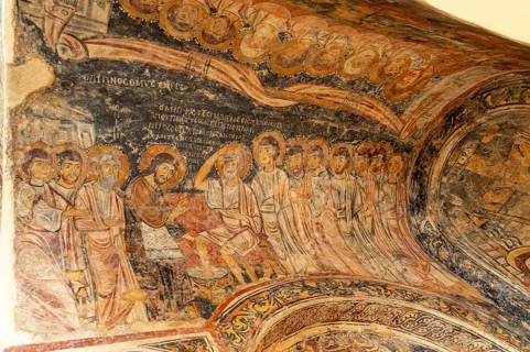 Byzantine frescoes in the church of Chiesa San Pietro, Otranto, Apulia, Italy