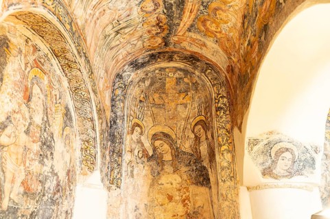Byzantine frescoes in the church of Chiesa San Pietro, Otranto, Apulia, Italy