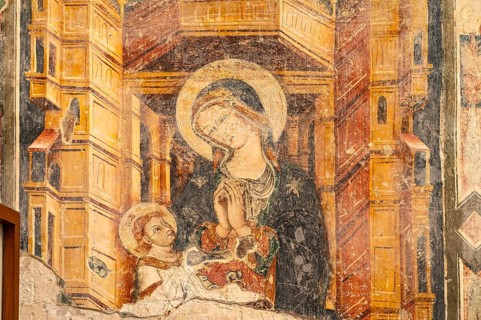 Fresco in the crypt of the Cathedral of Santa Maria Annunziata in Otranto, Apulia, Italy
