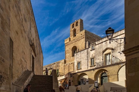 Bell tower of the Cathedral of Santa Maria Annunziata in Otranto, Apulia, Italy